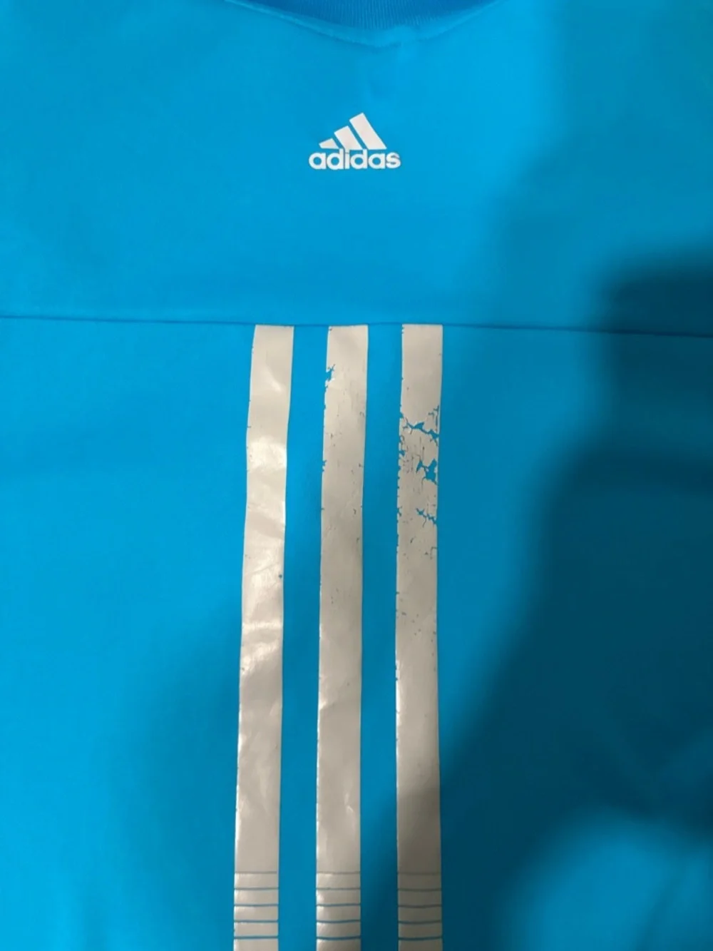 adidas Men's Bright Blue Athletic Polo with Contrast Trim